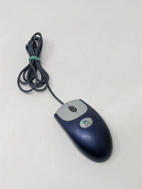 Blue Logitech USB Wired 2x Optical Wheel Mouse Model M-BJ58 Nice Condition